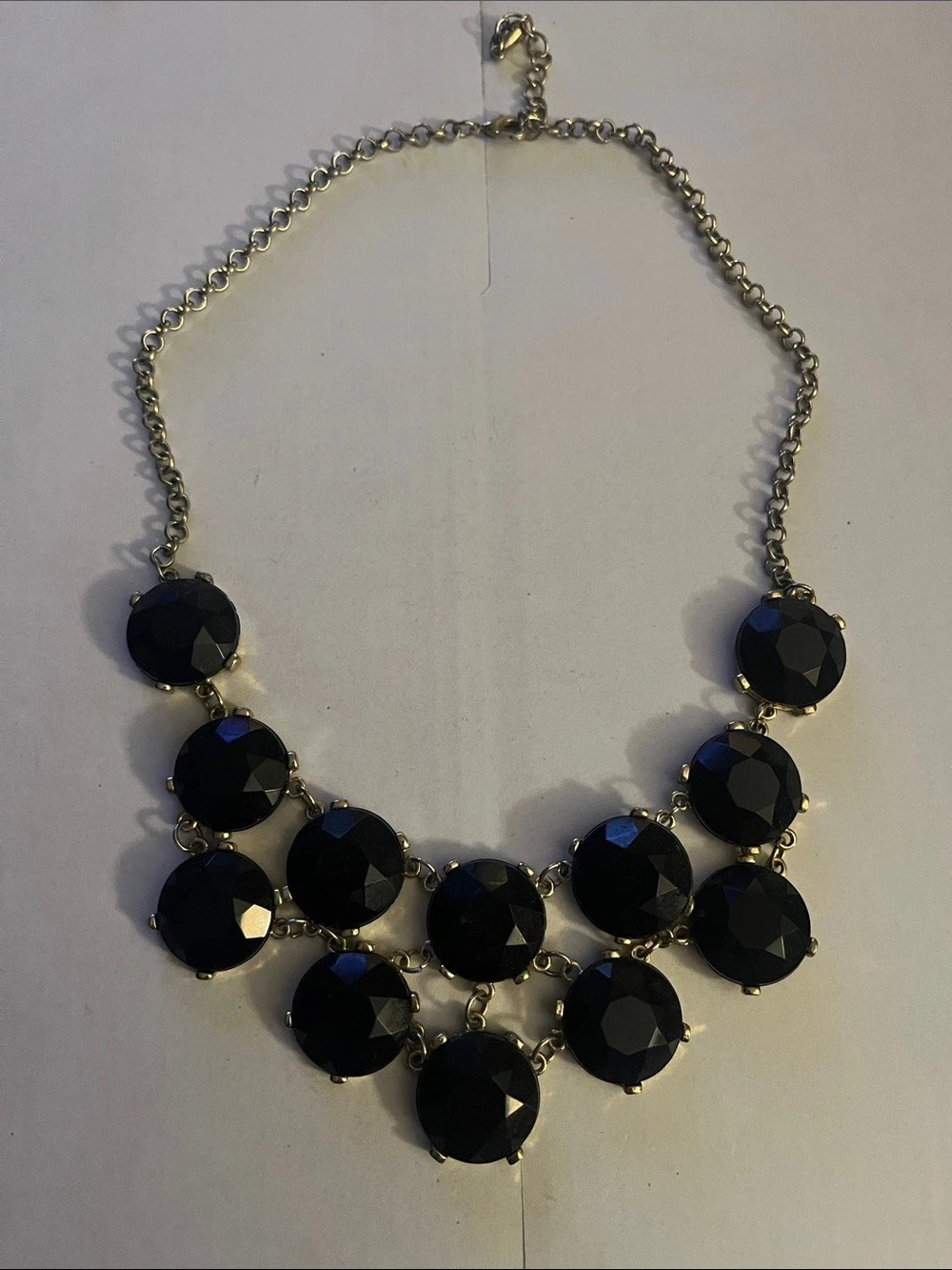 Black Faceted Statement Necklace